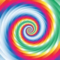 Concentric colorful spiral w random circles. Abstract circular p
