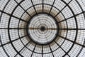 Concentric geometric cirlces of glass roof of a internal cristal dome Royalty Free Stock Photo