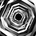 Concentric geometric hexagons / octagons. Abstract monochrome pa Royalty Free Stock Photo