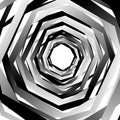 Concentric geometric hexagons / octagons. Abstract monochrome pa Royalty Free Stock Photo