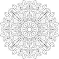 Concentric Mandala Vector for Structured Coloring Royalty Free Stock Photo