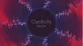 Concentric motion on light background. Vector abstract graphic design. Colorful neon light. Light circle motion trail. Royalty Free Stock Photo