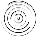 Concentric random circles with dynamic lines. Circular spiral, s