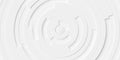 Concentric random rotated beveled white ring or circle segments offset background wallpaper banner flat lay top view from above