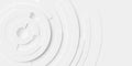 Concentric random rotated white ring or circle segments fading out background wallpaper banner flat lay top view from above with