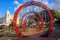 Concentric Red Circles Abstract Art Plaza De La Artes San Jose Costa Rica Town Square