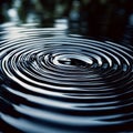 Concentric Ripples on a Dark Water Surface, Abstract Liquid Design Background, Minimalist. Royalty Free Stock Photo
