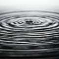 Concentric ripples expand across the surface of dark liquid. The gentle undulations Royalty Free Stock Photo