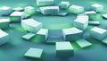 Concentric segmented circles abstract 3D render Royalty Free Stock Photo