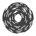 Concentric segments of circles. Lines following a circle path Royalty Free Stock Photo