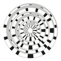 Concentric spiral design. Radial block pattern. Geometric circle array. Vector abstract illustration. Royalty Free Stock Photo