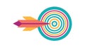 Concentric Target with Arrow Hitting Bullseye Design, vector design Generative AI Royalty Free Stock Photo