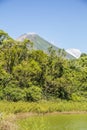 Concepcion Volcano view from the green lagoon, Ometepe Island Royalty Free Stock Photo