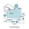 Cloud data backup, data storage vector concept Royalty Free Stock Photo