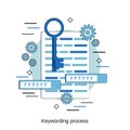 Keywording process flat design vector concept Royalty Free Stock Photo