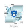 Data encryption, information protection flat design vector concept