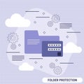 Folder protection flat style vector concept