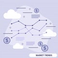 Market trends flat design style vector concept Royalty Free Stock Photo