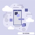 GUI design, application development flat style vector concept