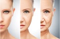 Concept of aging and skin care Royalty Free Stock Photo