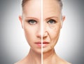 Concept of aging and skin care Royalty Free Stock Photo