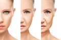 Concept of aging and skin care isolated