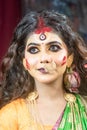 Concept Agomoni mahalaya shoot-Forms of Parvati with traditional dress like goddess