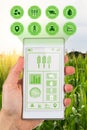 Concept for agritech farmer accessing agricultural app Royalty Free Stock Photo