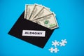 Concept of alimony, money for childcare costs Royalty Free Stock Photo
