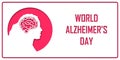 Concept Alzheimer disease September 21. Alzheimer s world day. Elderly people silhouette in paper cut style with shadow. Space for