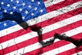 Concept, american flag on cracked background Royalty Free Stock Photo