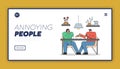 Concept Of Annoying In Communications. Website Landing Page. Annoying and Intrusive Admirer