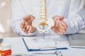 Concept of answers to questions of diagnosis of spinal disease Royalty Free Stock Photo