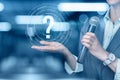 The concept answers to questions to the speakers Royalty Free Stock Photo