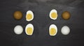The concept of anti-racism, inside we are all the same. Support for equal rights of black people. Dark and light chicken egg and w Royalty Free Stock Photo