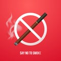 Concept anti smoking banner. Royalty Free Stock Photo