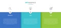 Concept of arrow business model with 3 successive steps. Three colorful rectangular elements. Timeline design for