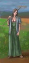 Concept Art Fantasy Illustration of Beautiful Young Village Woman or Villager or Countrywoman or Farmer Royalty Free Stock Photo