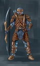 Concept Art Fantasy Illustration of Archer in Leather Armor With Bow.