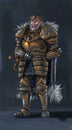 Concept Art Fantasy Illustration of Warrior King in Full Plate Armor Royalty Free Stock Photo
