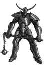 Concept Art Fantasy Painting of Warrior Knight in Full Armor and Flail