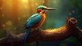 a concept art inspired realistic kingfisher wallpaper, ai generated image Royalty Free Stock Photo