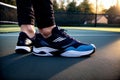 Athletic Elegance A Close Up Snapshot of Realistic Tennis Shoes.AI Generated