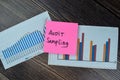 Concept of Audit Sampling write on sticky notes isolated on Wooden Table
