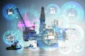 Concept of automation in oil and gas industry Royalty Free Stock Photo