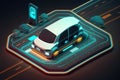 Concept of an autonomous car sensor system for the safety of driverless mode car control adaptive Royalty Free Stock Photo