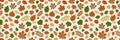 Concept of autumn background with leaves. Seamless pattern. Panoramic header. Vector