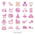 Concept of Baby shop with baby item icons Royalty Free Stock Photo