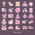 Concept of Baby shop with baby item icons Royalty Free Stock Photo