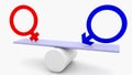 Concept of Balanced male an female symbols Royalty Free Stock Photo